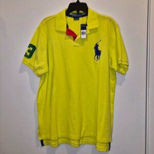 NWT Polo Ralph Lauren Big Pony Mesh Polo Shirt - Men’s XL - Yellow
